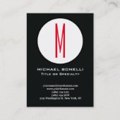 トレンディースタイリッシュモダン赤モノグラム白黒 名刺 (正面)