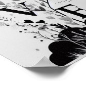 トレンディースタイリッシュモノクモダンロ引用文ラブアート ポスター (角)