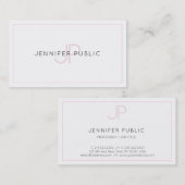 トレンディースタイリッシュモノグラムのプロフェッショナルテンプレート 名刺 (正面/裏面)