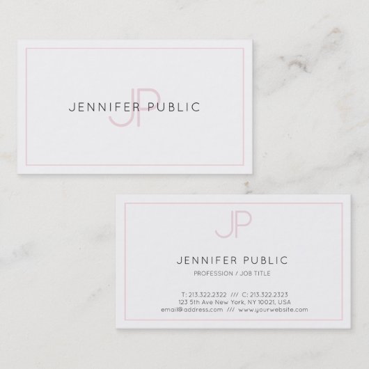 トレンディースタイリッシュモノグラムのプロフェッショナルテンプレート 名刺 (正面/裏面)