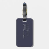 トレンディースタイリッシュモノグラムダークグレーブルー ラゲッジタグ (裏面縦)