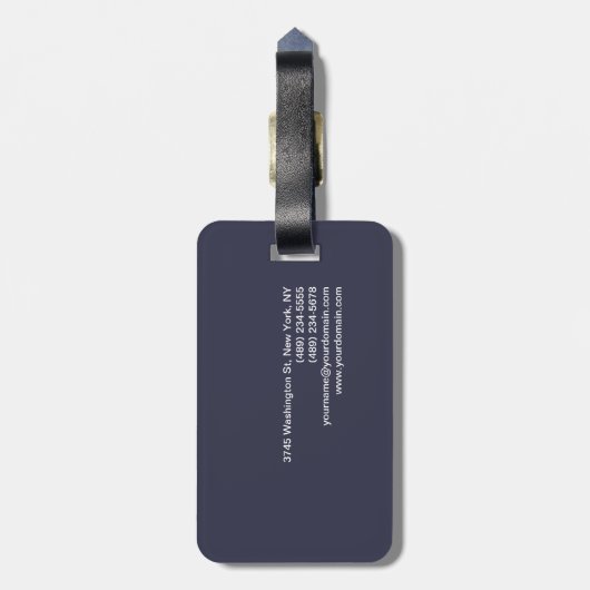トレンディースタイリッシュモノグラムダークグレーブルー ラゲッジタグ (裏面縦)