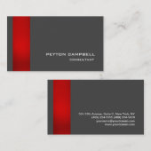 トレンディースタイリッシュレッドグレモダンー 名刺 (正面/裏面)