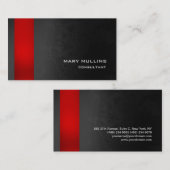 トレンディースタイリッシュレッドグレーパタモダンーン 名刺 (正面/裏面)