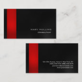トレンディースタイリッシュレッドダークグレモダンー 名刺 (正面/裏面)
