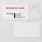 トレンディースタイリッシュレッド白魅力的名刺 名刺 (正面/裏面)