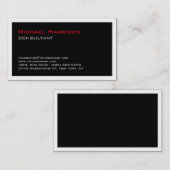 トレンディースタイリッシュレッド白黒コンサルタント 名刺 (正面/裏面)