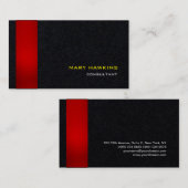 トレンディースタイリッシュレッド黒モダン平エレガント野 名刺 (正面/裏面)
