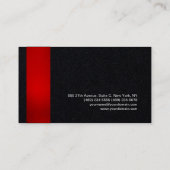 トレンディースタイリッシュレッド黒モダン平エレガント野 名刺 (裏面)