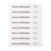 トレンディースタイリッシュレッド&ホワイトメリークリスマスラップ ラップアラウンドラベル (シート)