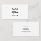 トレンディースタイリッシュ手書きプロフェッショナルプレーン 名刺 (正面/裏面)