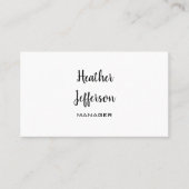 トレンディースタイリッシュ手書きプロフェッショナルプレーン 名刺 (正面)