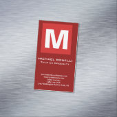 トレンディースタイリッシュ暗赤色モノグラムクラシカル マグネット名刺 (インサイチュ)