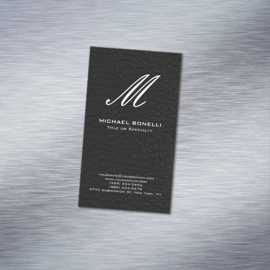 トレンディースタイリッシュ白黒モノグラム マグネット名刺 (インサイチュ)