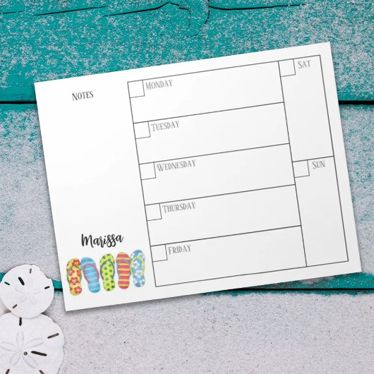 トレンディースタイリッシュ週間プランナーカレンダービーチ ノートパッド