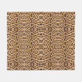 トレンディースタイリッシュ野生のサファリファッションヒョウ柄 フリースブランケット (正面(横))