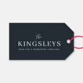 トレンディースタイリッシュ黒モダンはっきりした文字名 ギフトタグ (正面(横))