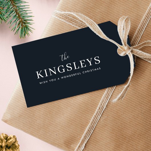 トレンディースタイリッシュ黒モダンはっきりした文字名 ギフトタグ