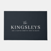 トレンディースタイリッシュ黒モダンはっきりした文字名 ドアマット (正面)