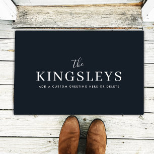 トレンディースタイリッシュ黒モダンはっきりした文字名 ドアマット