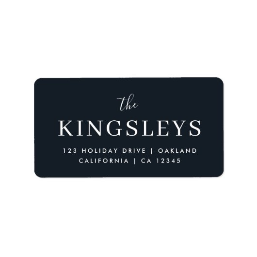 トレンディースタイリッシュ黒モダンはっきりした文字名 ラベル (正面)