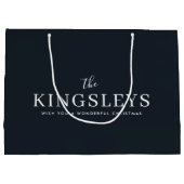 トレンディースタイリッシュ黒モダンはっきりした文字名 ラージペーパーバッグ (裏面)