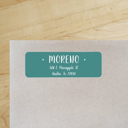 トレンディースタイリッシュ |ティール（緑がかった色）差出人住所 ラベル