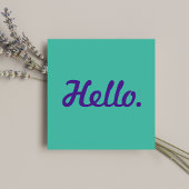 トレンディースタイリッシュHello Blue & Purpleスクリプカジュアルト スクエア名刺