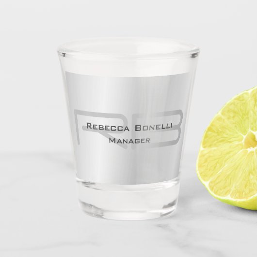 トレンディースタイルグレーモノグラムミニマリストプレーンシンプル ショットグラス (正面)