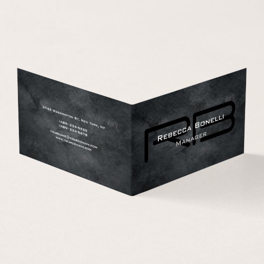 トレンディースタイルグレーモノグラムミニマリストプレーンシンプル 名刺 (外部)