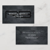 トレンディースタイルグレーモノグラムミニマリストプレーンシンプル 名刺 (正面/裏面)