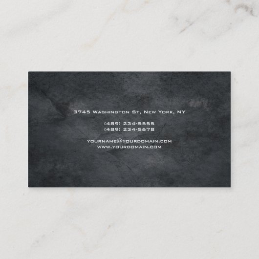 トレンディースタイルグレーモノグラムミニマリストプレーンシンプル 名刺 (裏面)