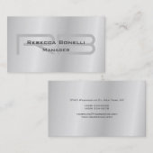 トレンディースタイルグレーモノグラムミニマリストプレーンシンプル 名刺 (正面/裏面)