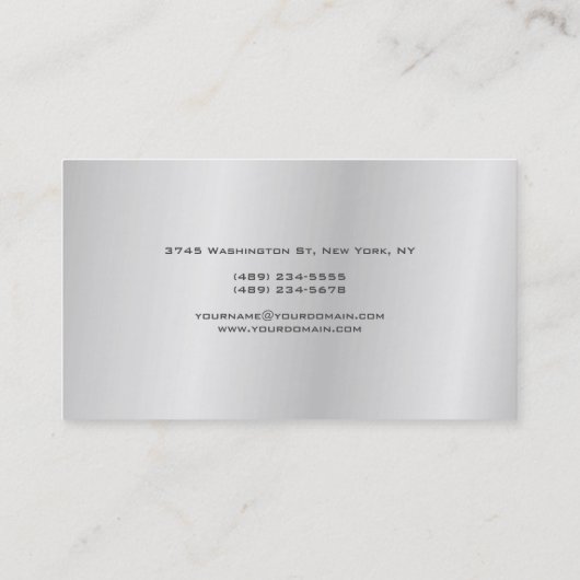 トレンディースタイルグレーモノグラムミニマリストプレーンシンプル 名刺 (裏面)