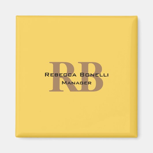 トレンディースタイルモノグラムミニマリストプレインイエロー マグネット (正面)
