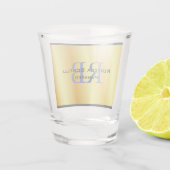 トレンディースタイルモノグラムミニマリストプレーン金ゴールドカラー ショットグラス (裏面)