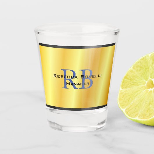 トレンディースタイルモノグラムミニマリストプレーン金ゴールドカラー ショットグラス (正面)