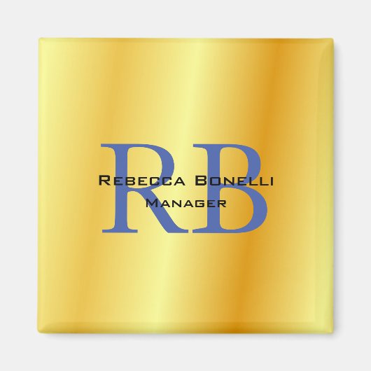 トレンディースタイルモノグラムミニマリストプレーン金ゴールドカラー マグネット (正面)