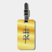 トレンディースタイルモノグラムミニマリストプレーン金ゴールドカラー ラゲッジタグ (正面縦)