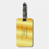 トレンディースタイルモノグラムミニマリストプレーン金ゴールドカラー ラゲッジタグ (裏面縦)