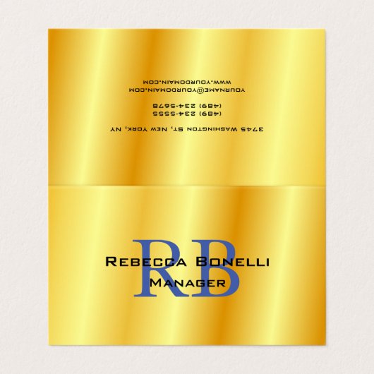 トレンディースタイルモノグラムミニマリストプレーン金ゴールドカラー 名刺 (外部フラット)