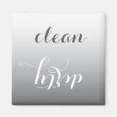 トレンディースチールグレークリーンまたはダーティ食洗機マグネット マグネット (正面)