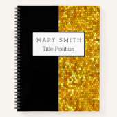 トレンディーステンドグラス黒金ゴールド ノートブック (正面)