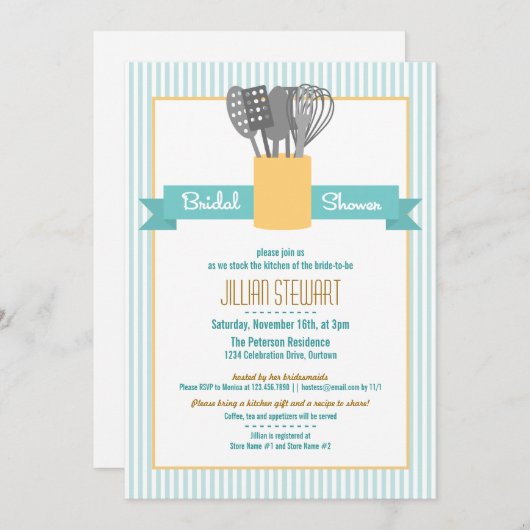 トレンディーストックザキッチンブライダルシャワー招待状 招待状 (正面/裏面)