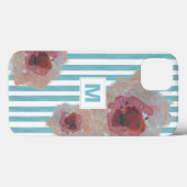 トレンディーストライプのボホシックモノグラームフローラ Case-Mate iPhoneケース (裏面 (横))