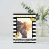 トレンディーストライプの黒写真 ポストカード (スタンド正面)