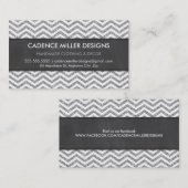 トレンディーストライプシボロン銀グリッターチョークボード 名刺 (正面/裏面)