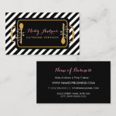 トレンディーストライプパーティーカテラーフローラトレイ 名刺 (正面/裏面)