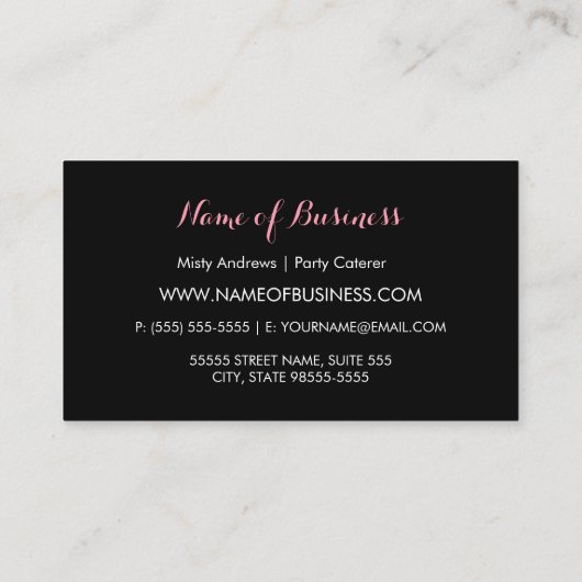 トレンディーストライプパーティーカテラーフローラトレイ 名刺 (裏面)