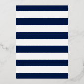 トレンディーストライプフローラブライダルシャワー実在 箔招待状 (裏面)